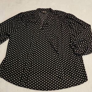 3 For $18 By Design Women's Black with White Polka Dots 3/4 Sleeve Size 2X 